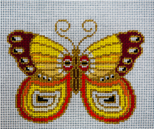 JP-B322 Orange Cloisonne Butterfly