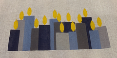 ASIT018B-13 Hannukah Candles on 13 mesh