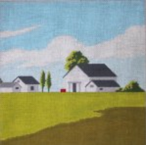 ASIT023 White Barn and House