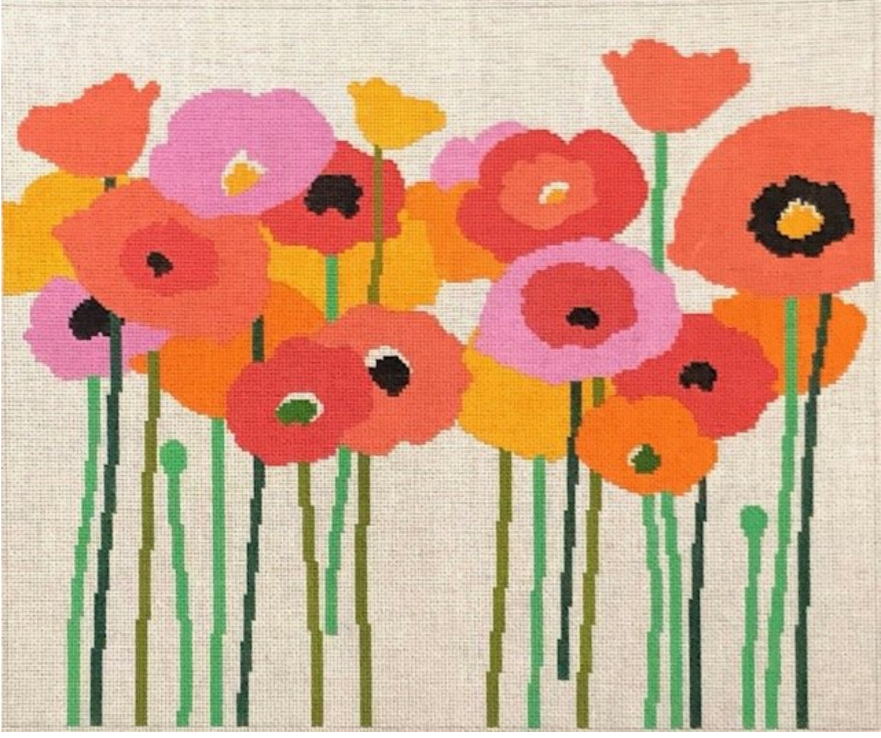 ASIT040-13 Poppies on 13 mesh