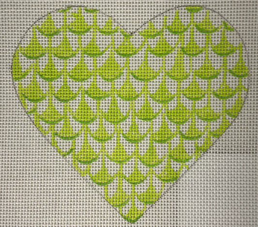 OM-259 Herend Inspired Fishnet limes Heart