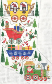 X-804 Christmas Train Stocking