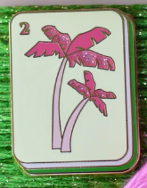 Pink Palm Tree Mahjong Tile Needle Minder