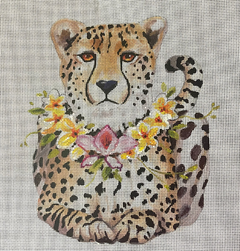 AN522 Cheetah with Floral Collar