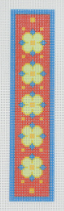 JN-BM002B Green Flowers on Red Bookmark