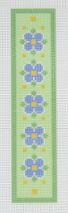 JN-BM002C Blue Flowers on Green Bookmark