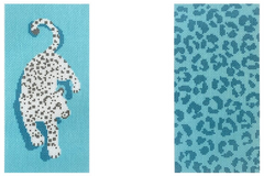 NTGkb184 Leopard Eyeglass Case- Blue
