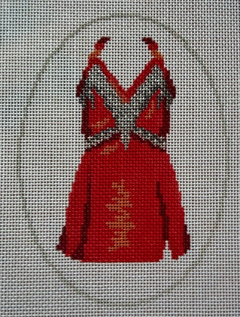 ABC-703 NYC Christmas Red Dress Costume Oval