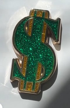 Green and Gold Glitter Dollar Sign