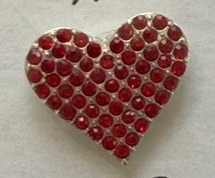 Red Bedazzled Heart Needleminder