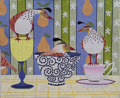 ZE878 Partridges and Pear Wallpaper