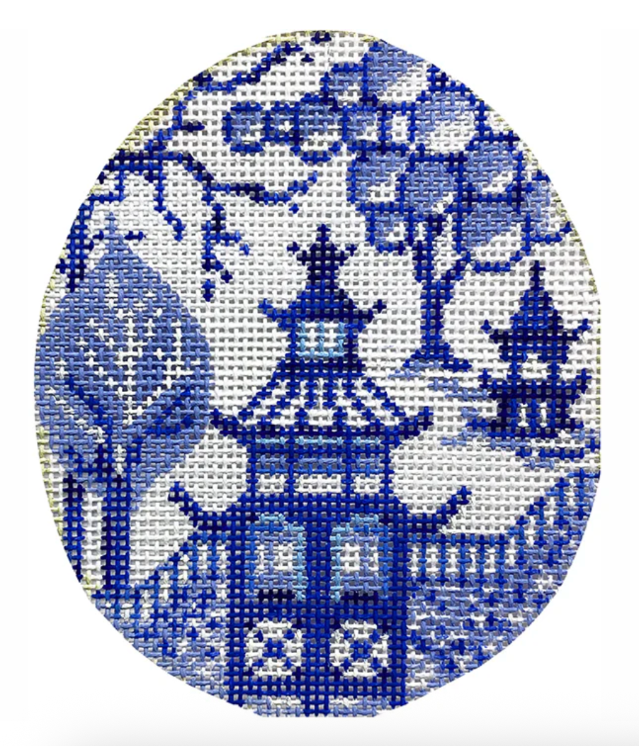 KEA90-18 Blue Pagoda Egg 2