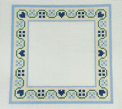 SLS Love and Flowers Frame, Blue on Natural