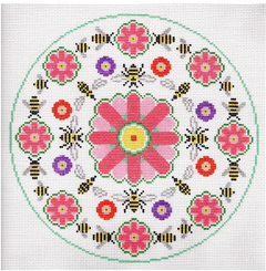 P128 Bees and Flowers Pillow