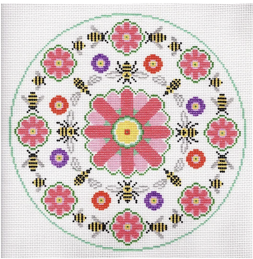 P128 Bees and Flowers Pillow