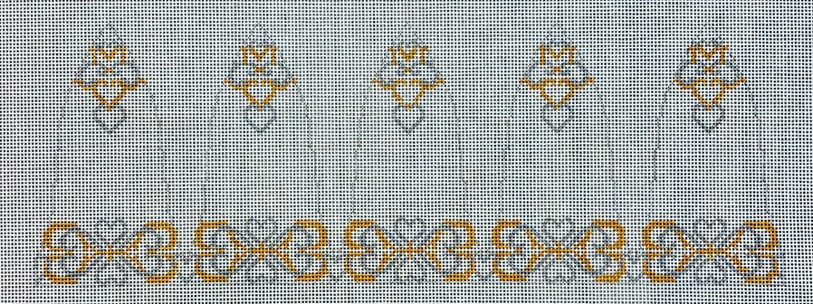 MH5523 Wedding Bell with Silver and Gold Hearts