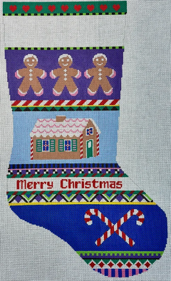 0136 Bold Stripe Gingerbread Stocking