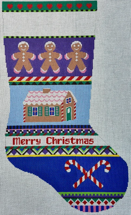 0136 Bold Stripe Gingerbread Stocking