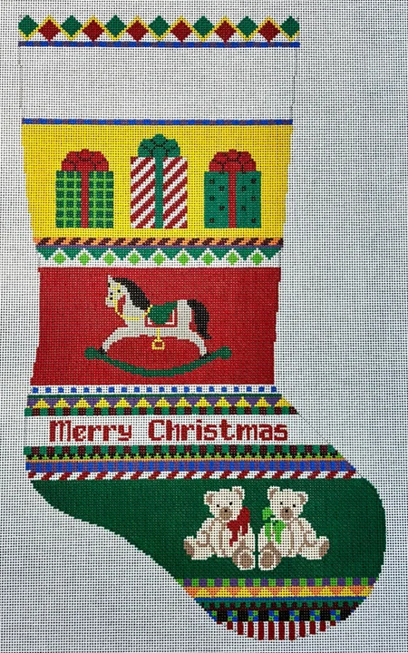 0141 Bold Stripe Rocking Horse Stocking