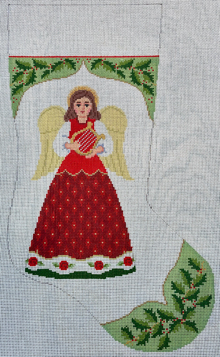 3248 Holly and Angel Stocking