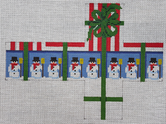 5331-18 Snowmen and Stripes 3D Cube Ornament