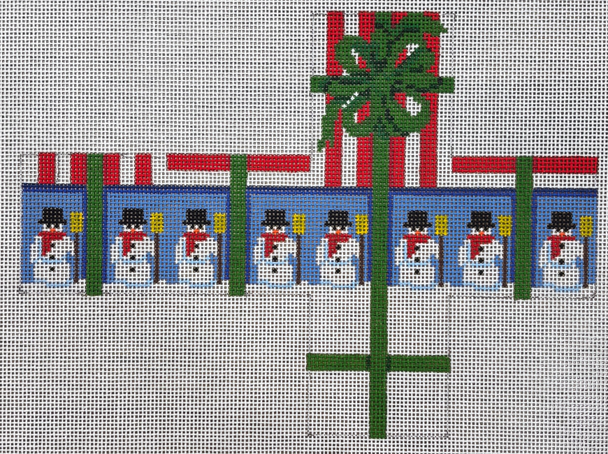 5331-18 Snowmen and Stripes 3D Cube Ornament