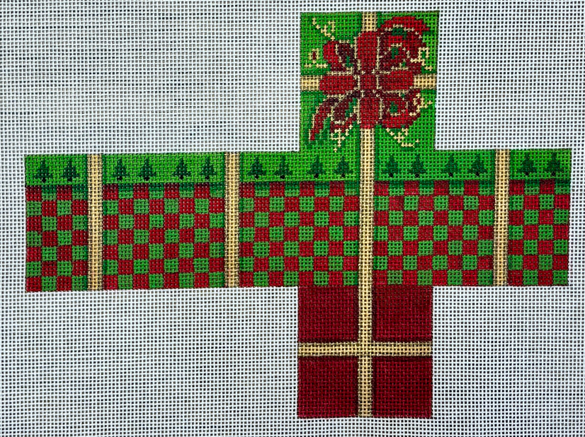 5332-18 Checkers and Trees 3D Cube Ornament