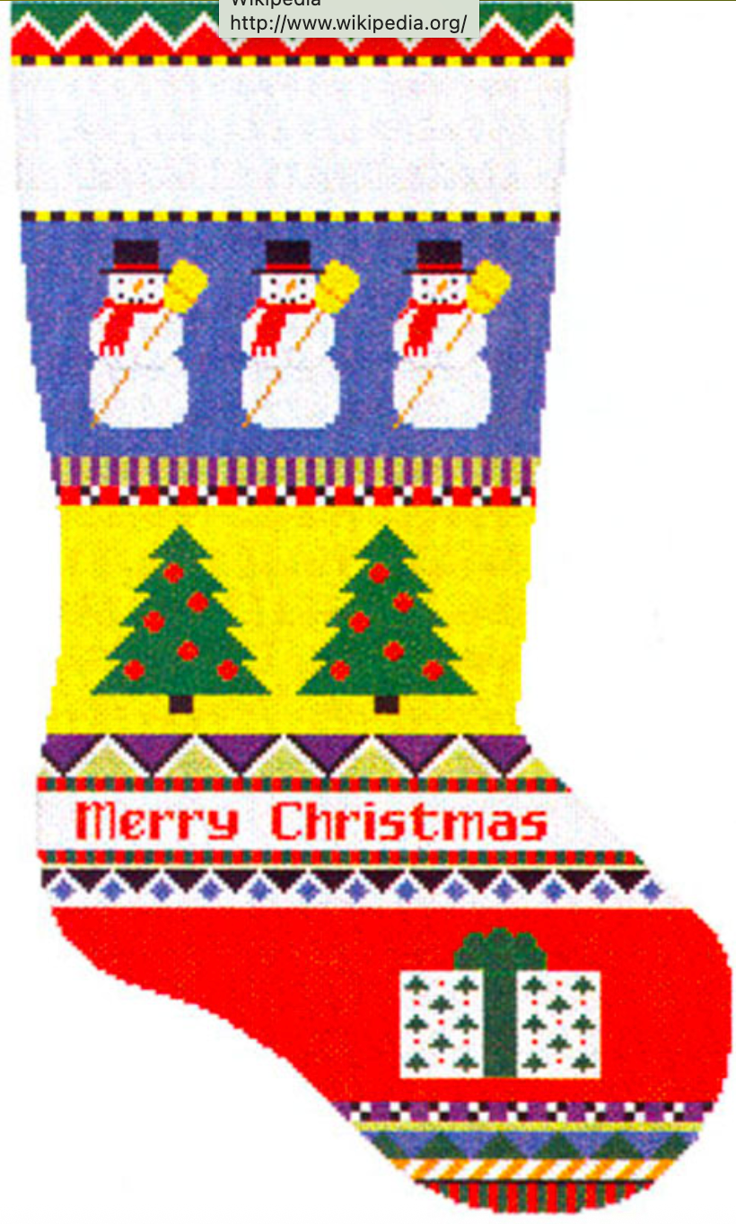 0137 Bold Stripe Snowman Stocking