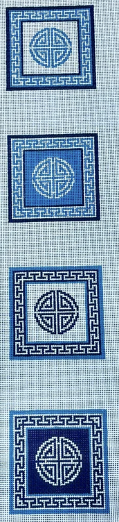 0508 Blue and White Symbols Coaster Set