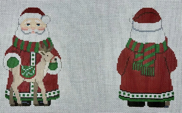 1220 Long Red Coat Santa Santa - 2 Sided