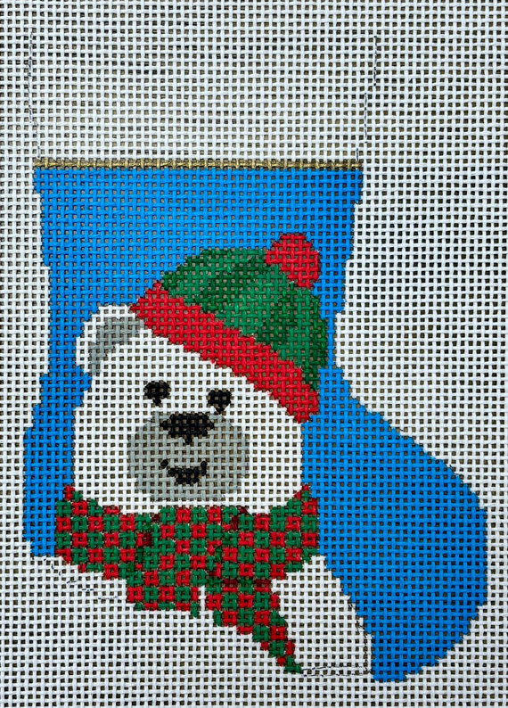 5474 Scarf Polar Bear Mini Stocking