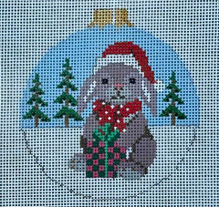 7248 Bunny Rabbit with Present with Ball Top