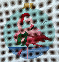 7275-13 Santa Flamingo with Ball Top