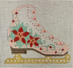 CH-1658 Ice Skate with Poinsettias