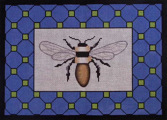 ALS-016 Bee on Periwinkle and Lime