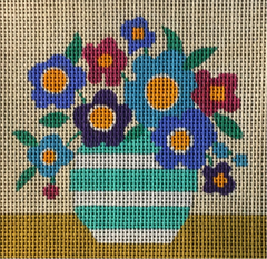 AL-029 Blue Mod Flowers