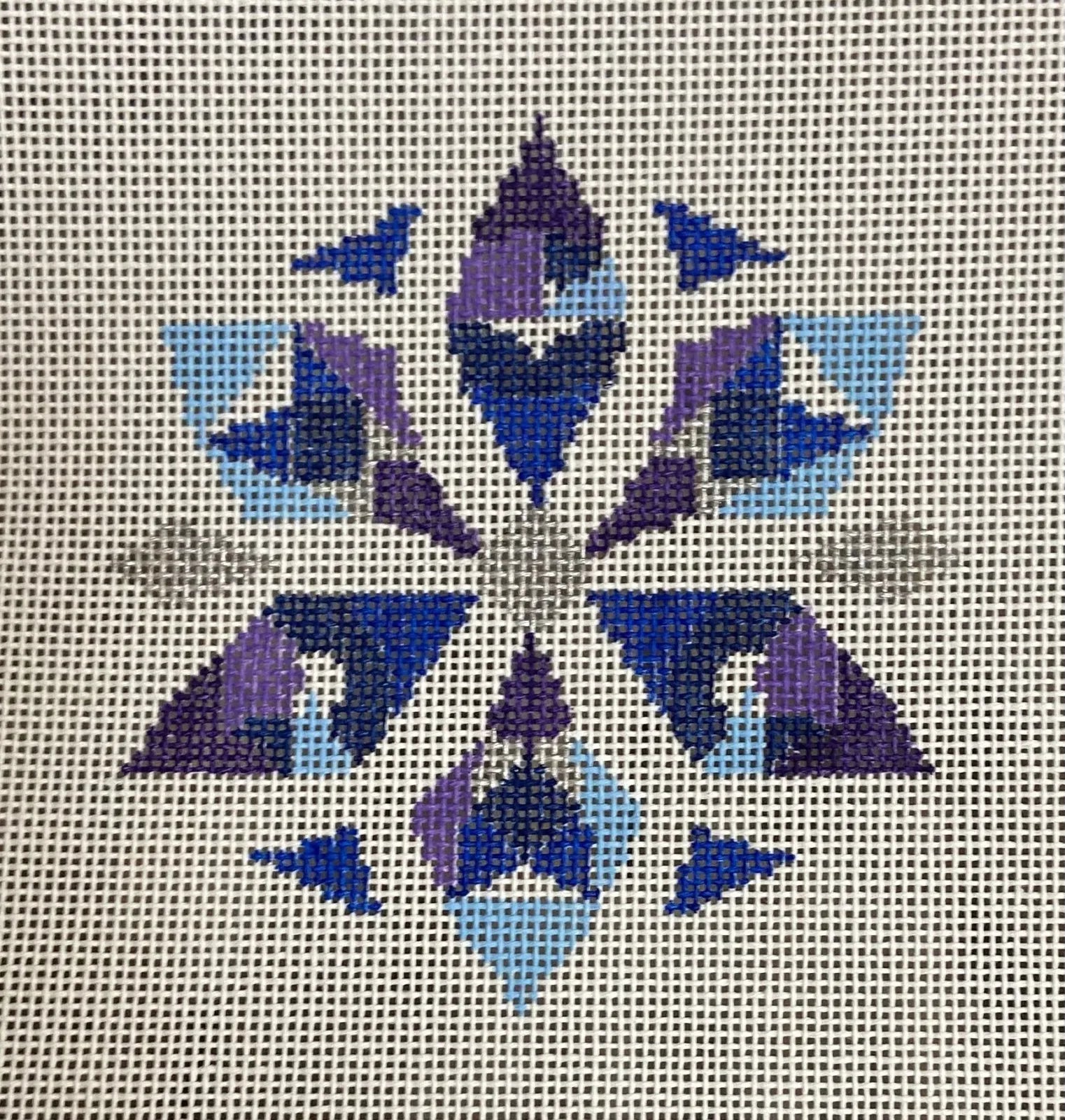 LL-ORN-03 Blue Geometric Snowflake