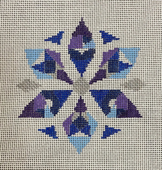 LL-ORN-03 Blue Geometric Snowflake