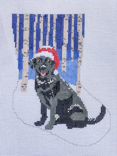 BS13 Winter Frolic Black Lab Mini Stocking