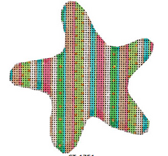 NTG-TS676 Beach Stripe Starfish Ornament