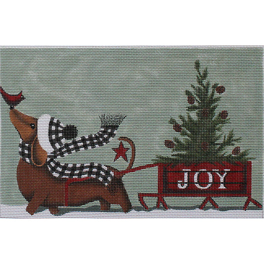 DS1114 Winter Plaid Dachshund