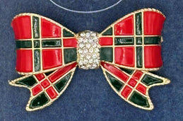 Holiday Tartan Bow Needle Minder