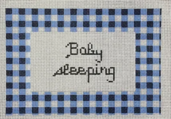 KCD5000B Blue Gingham Baby Sleeping Sign