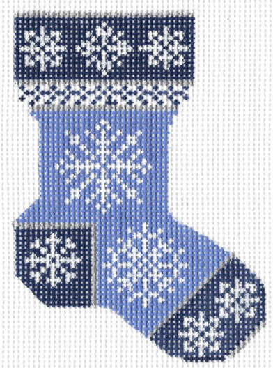 KCN736 Ice Blue Snowflake Mini Sock - 18 Mesh