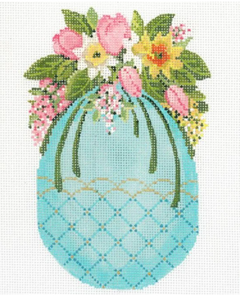 KEA09 Turquoise Egg with Tulip Cascade