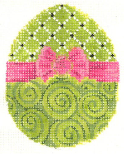 KEA37 Chartreuse Ribbon Egg