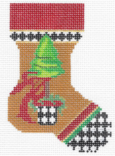 KFA05 Topiary with Red Bow Mini Sock - 14 Mesh