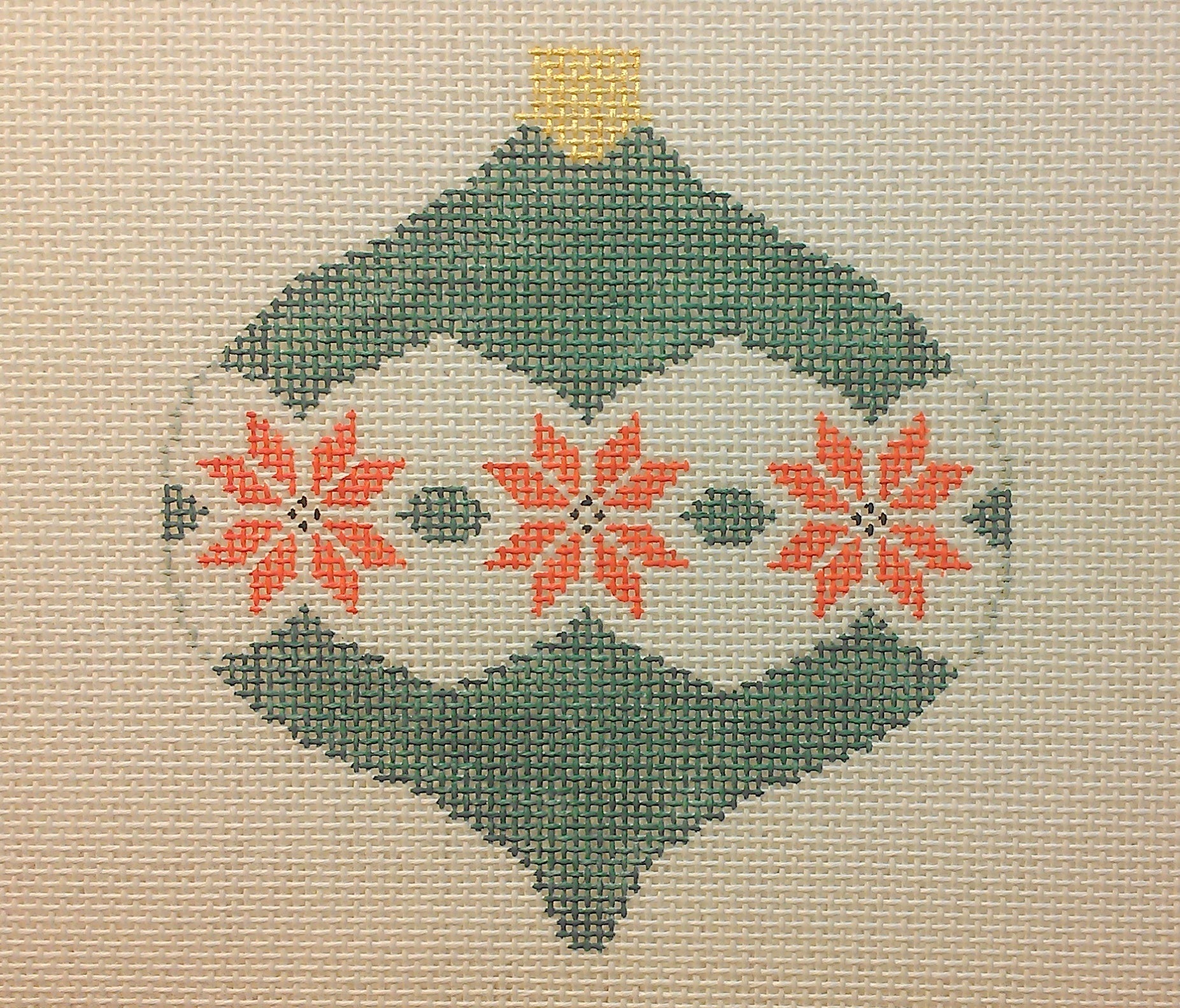 CO222 Poinsettia Bauble - Green