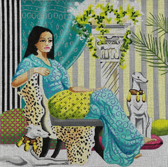 PE115 Lady with Whippets