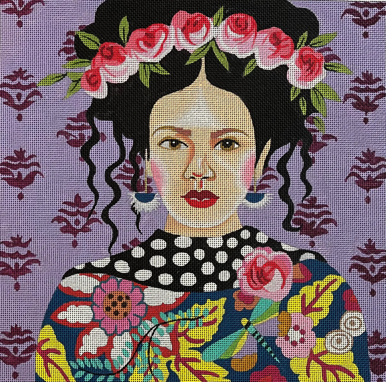 PE234B Lady with Purple Background - 13 mesh